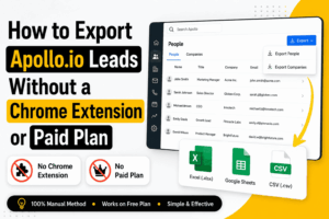 how to export apollo.io leads without a chrome extension or paid plan